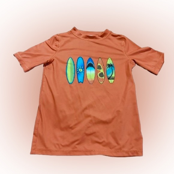 🟢 5 For $20 Kids Surfboard Graphic Swim Shirt - Picture 1 of 2